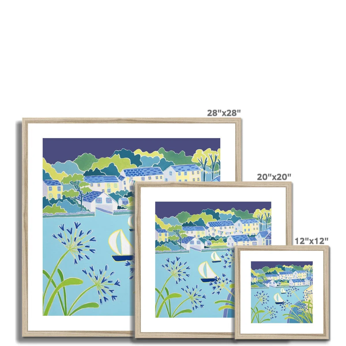 Joanne Short Framed Open Edition Cornish Fine Art Print. 'Sailing past the Agapanthus, Helford'. Cornwall Art Gallery - Image 6