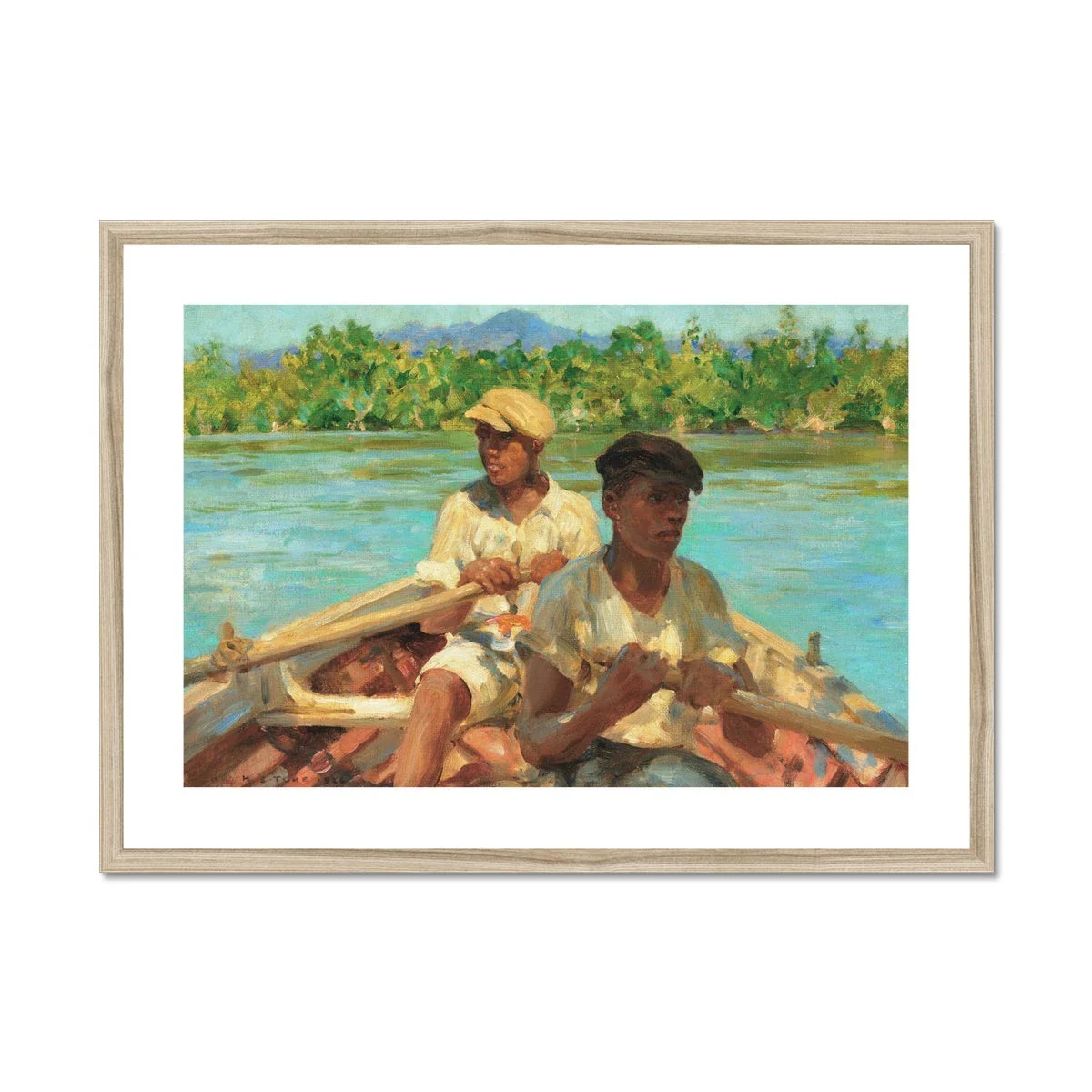 Black River Boatmen, Jamaica by Henry Scott Tuke. Framed Open Edition Fine Art Print. Historic Art - Image 3