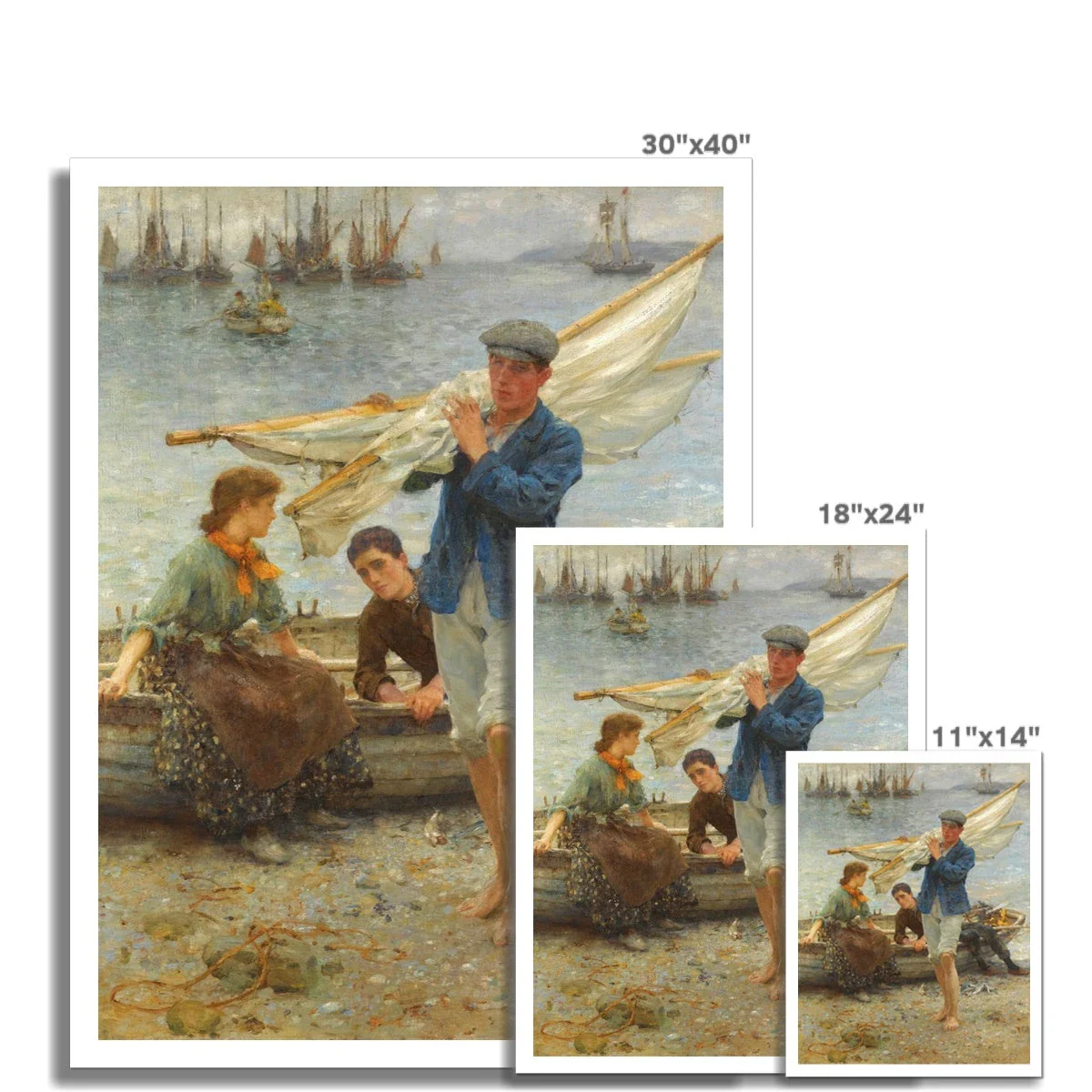 Henry Scott Tuke Open Edition Art Print. Return from Fishing. Art Gallery Historic Art - Image 3