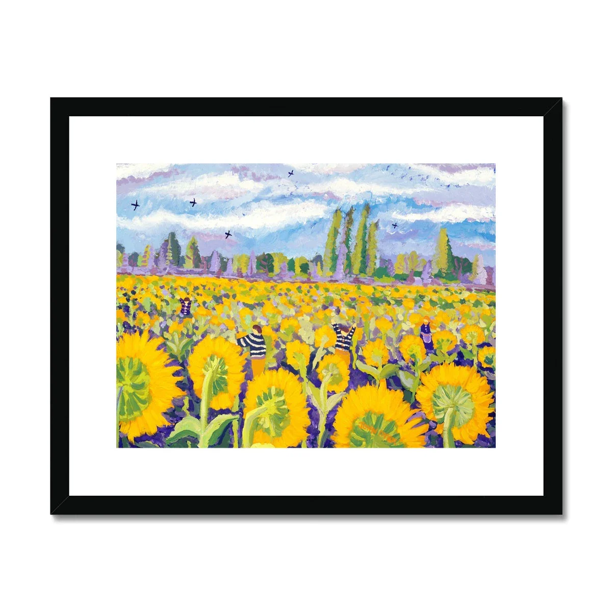 John Dyer Framed Open Edition Sunflower Art Print. 'Hide and Seek in the Sunflowers' - Image 2
