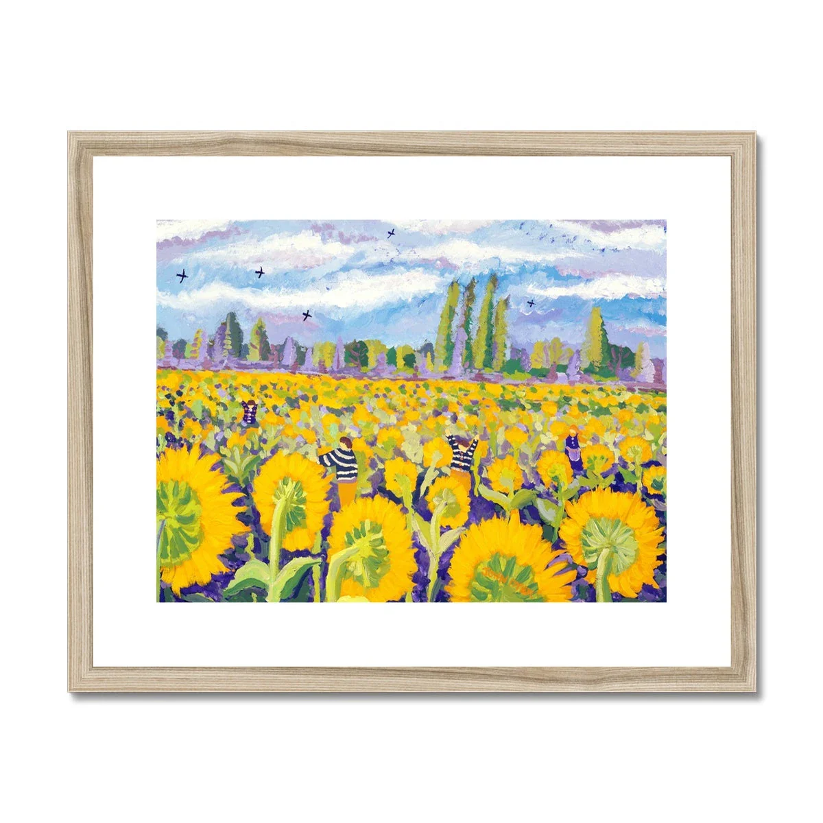 John Dyer Framed Open Edition Sunflower Art Print. 'Hide and Seek in the Sunflowers' - Image 3