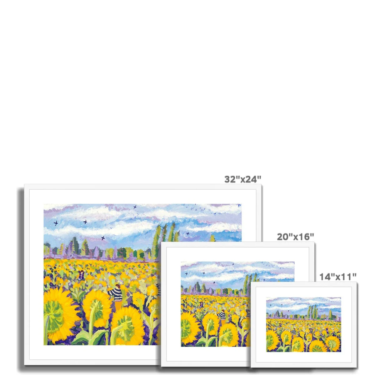 John Dyer Framed Open Edition Sunflower Art Print. 'Hide and Seek in the Sunflowers' - Image 4