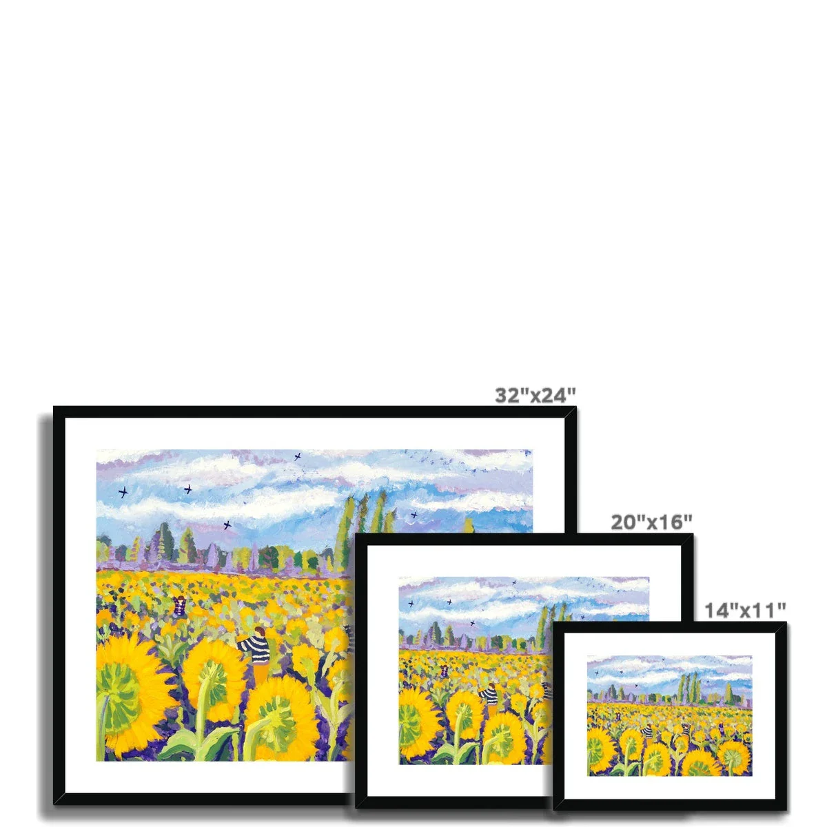 John Dyer Framed Open Edition Sunflower Art Print. 'Hide and Seek in the Sunflowers' - Image 5
