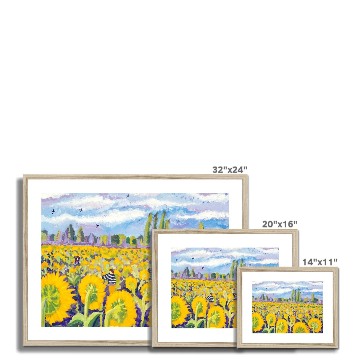 John Dyer Framed Open Edition Sunflower Art Print. 'Hide and Seek in the Sunflowers' - Image 6
