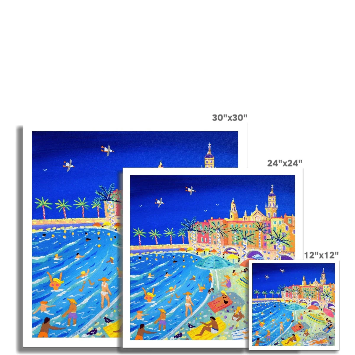 John Dyer Fine Art French Print 'High Summer, Menton Old Town'. Open Edition Art Print of France - Image 3