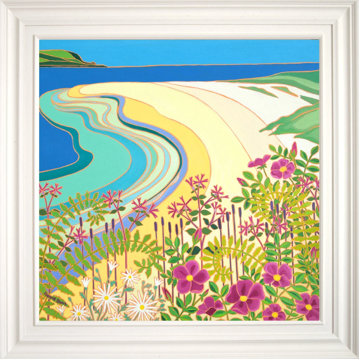 'Incoming Tide, Daymer Bay, The Camel Estuary', 30x30 inches oil on canvas. Original Painting by Cornish Artist Joanne Short - Image 2