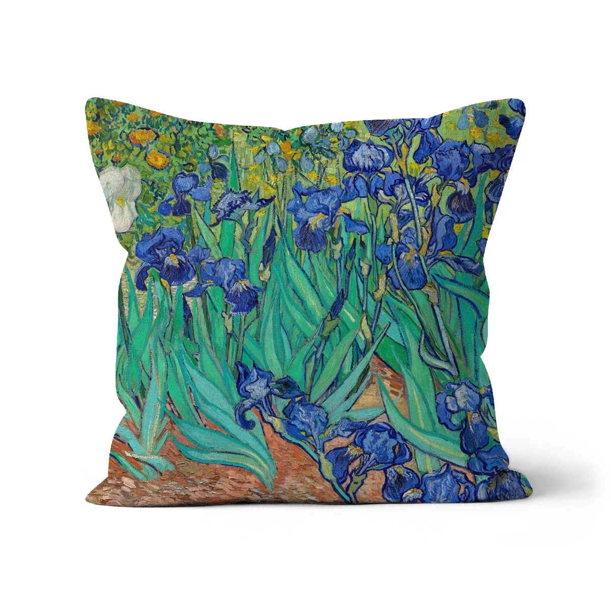 Blue Irises. Classic Art Cushion by Vincent Van Gogh - Image 2