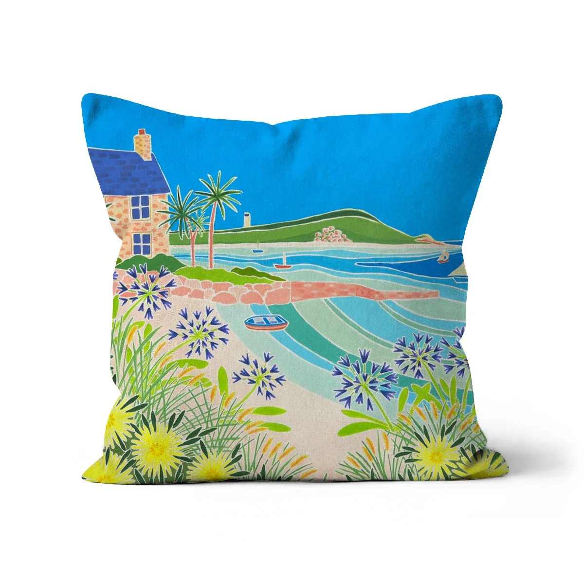 Island Morning, Old Grimsby, Tresco. Art Cushion by Joanne Short - Image 6