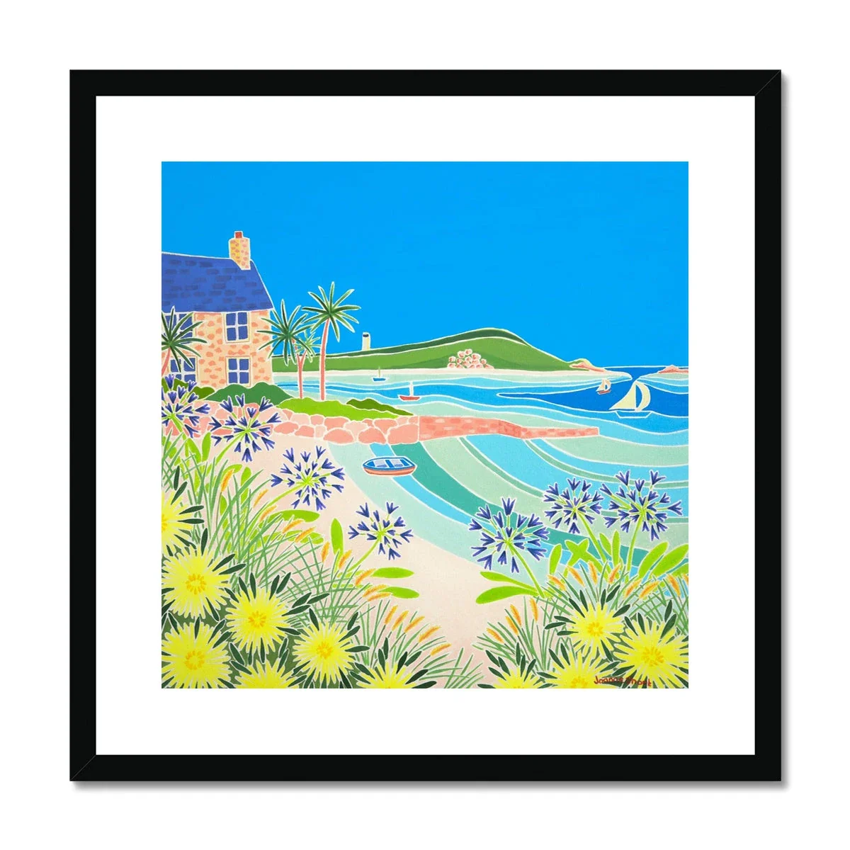 Joanne Short Framed Open Edition Cornish Art Print. 'Island Morning, Old Grimsby Beach, Tresco'. - Image 2