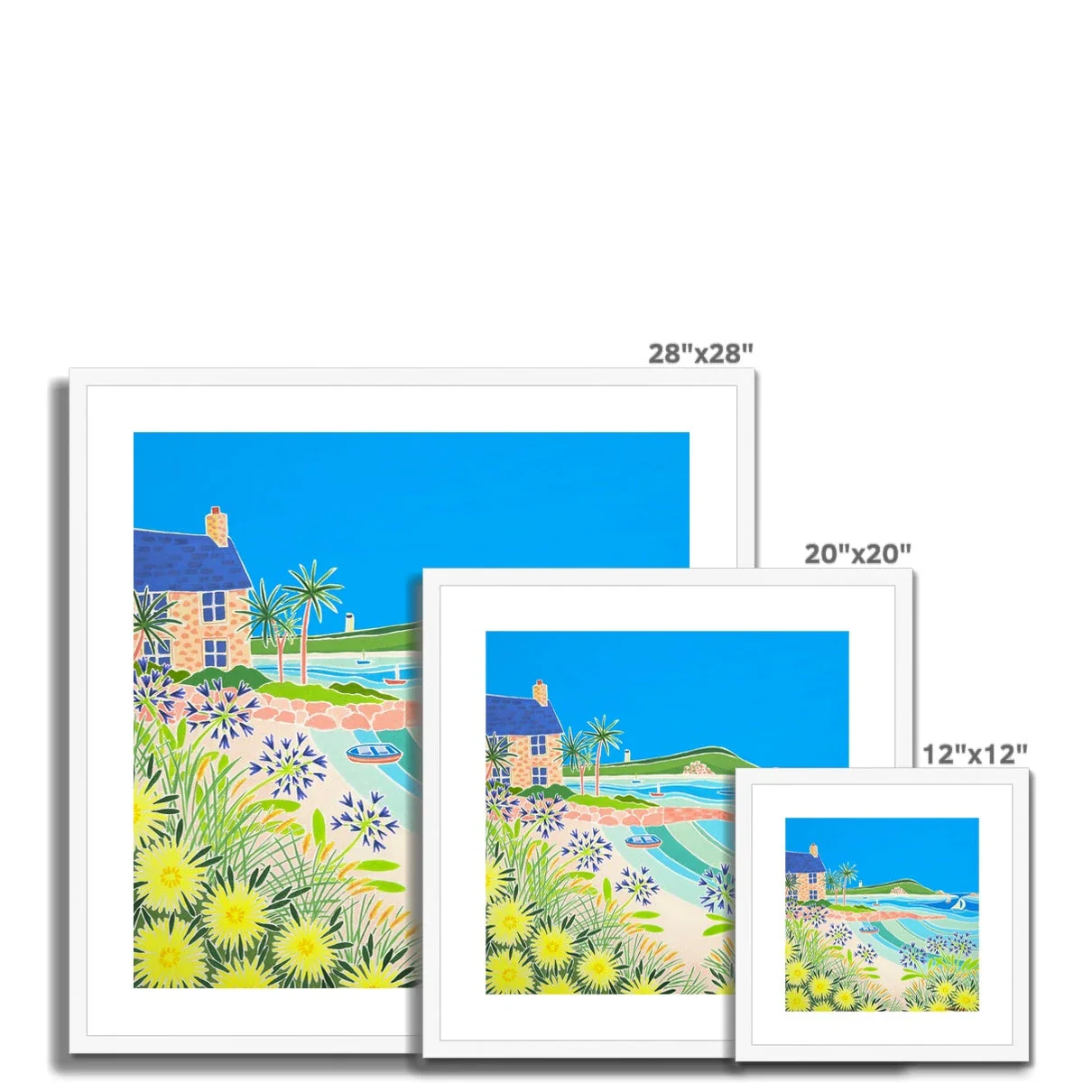 Joanne Short Framed Open Edition Cornish Art Print. 'Island Morning, Old Grimsby Beach, Tresco'. - Image 4