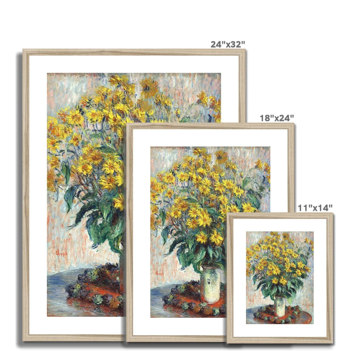 'Jerusalem Artichoke Flowers'. Garden Flowers. Still Life by Claude Monet. Framed Open Edition Fine Art Print. Historic Art - Image 5