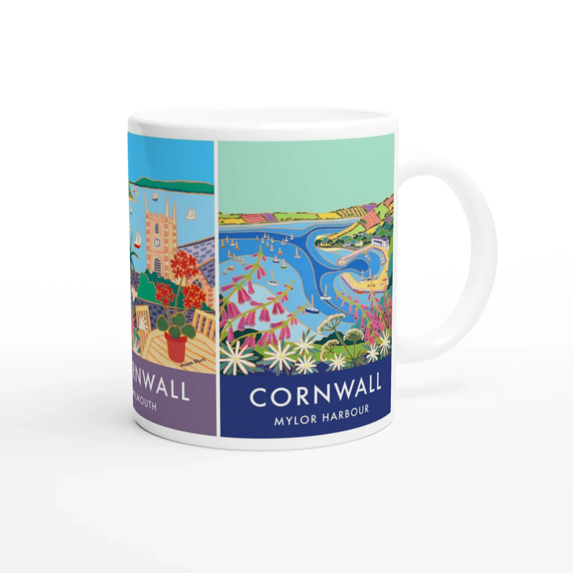 Joanne Short Ceramic Cornish Art Mug featuring Falmouth Harbour and Mylor - Image 10