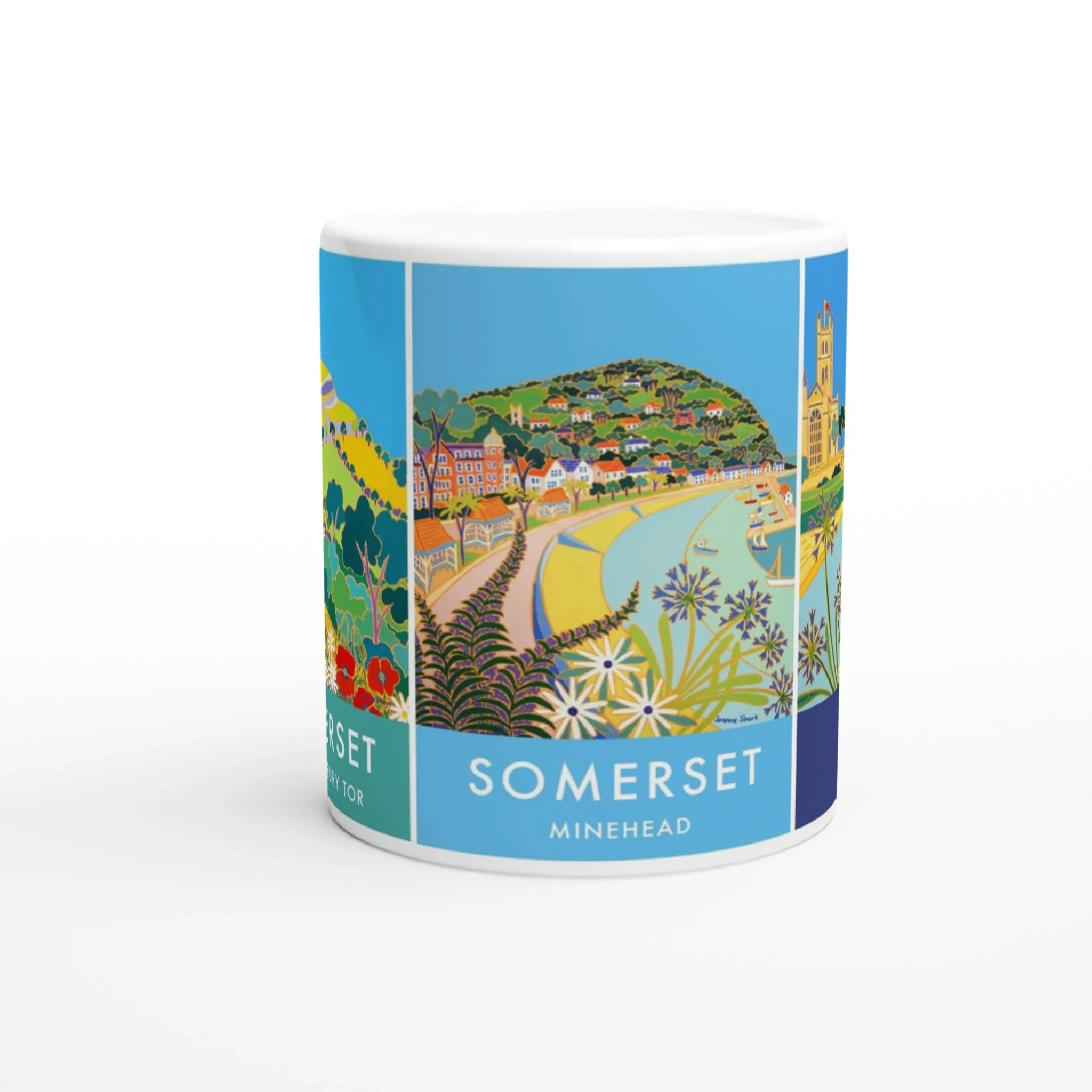 Joanne Short Ceramic Somerset Art Mug featuring Glastonbury Tor, Minehead and Bath - Image 4