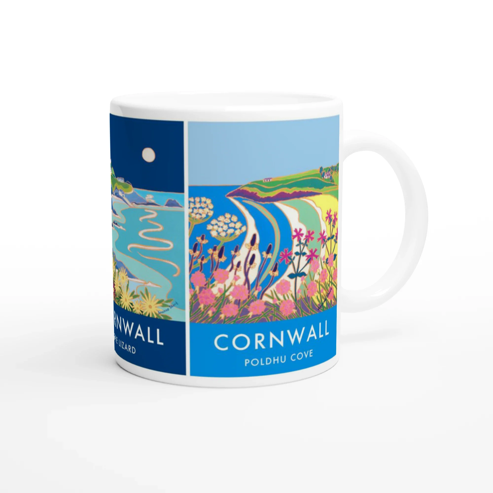 Joanne Short Ceramic Cornish Art Mug featuring Lizard Peninsula, Lizard Point, Lizard Lighthouse and Poldhu Cove - Image 2