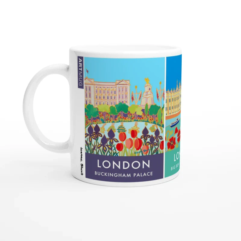 Joanne Short Ceramic Art Mug featuring London. Buckingham Palace, Big Ben, Westminster, Tower Bridge - Image 2