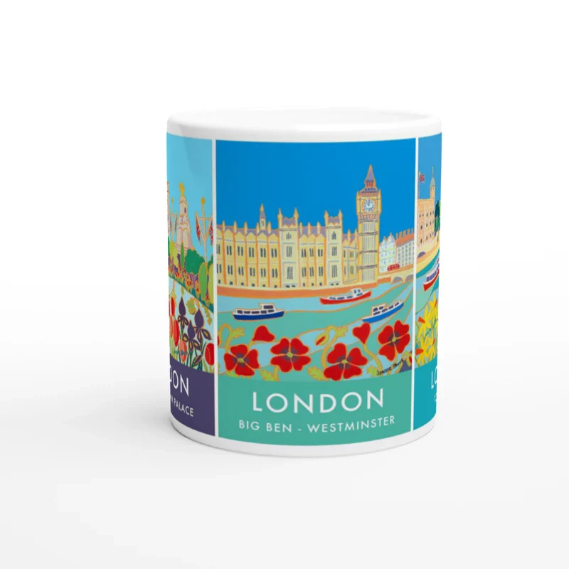 Joanne Short Ceramic Art Mug featuring London. Buckingham Palace, Big Ben, Westminster, Tower Bridge - Image 7