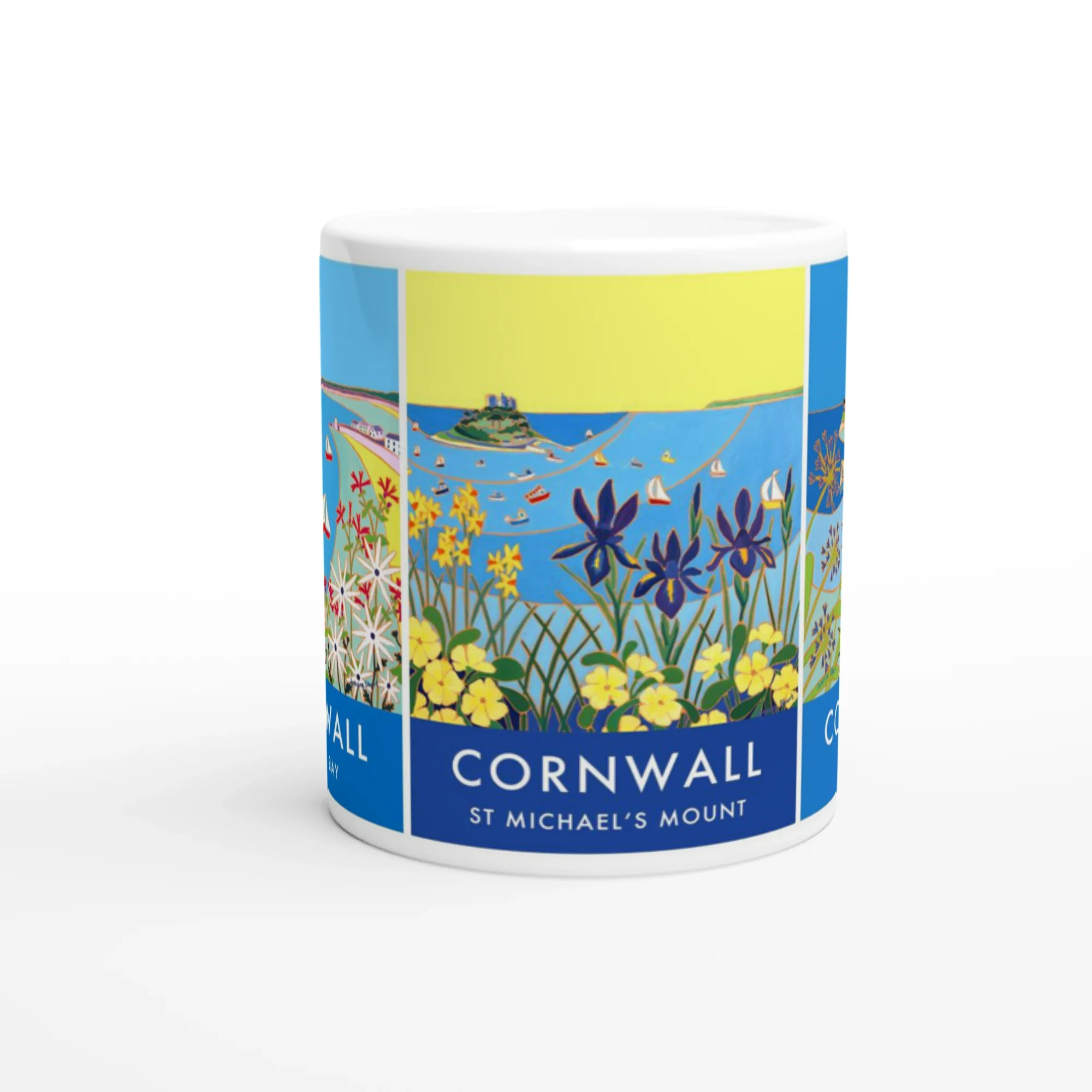 Joanne Short Ceramic Cornish Art Mug featuring St Michael's Mount and Mount's Bay in Cornwall - Image 3
