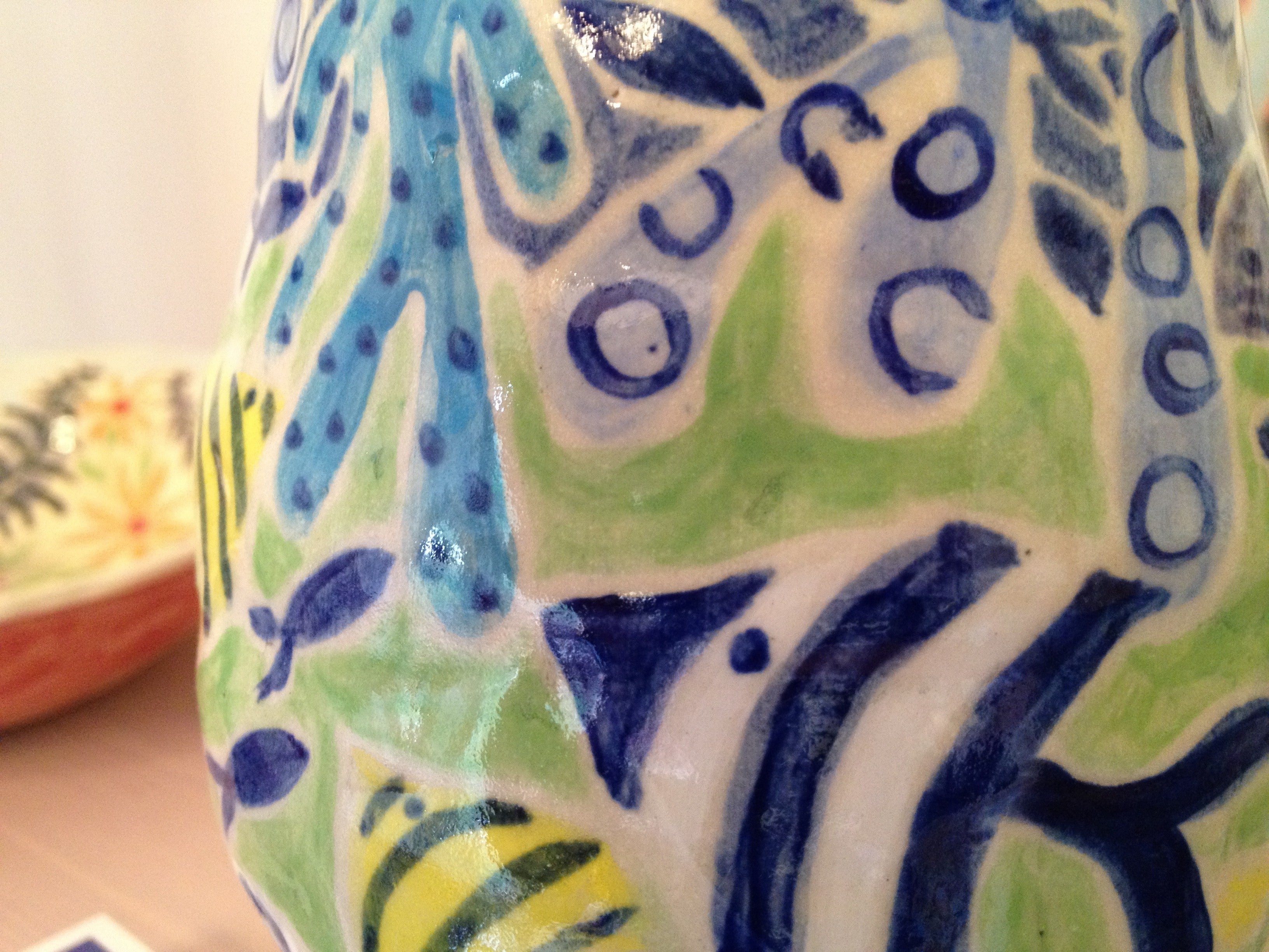 Joanne Short Ceramic Vase. Fish - Image 6