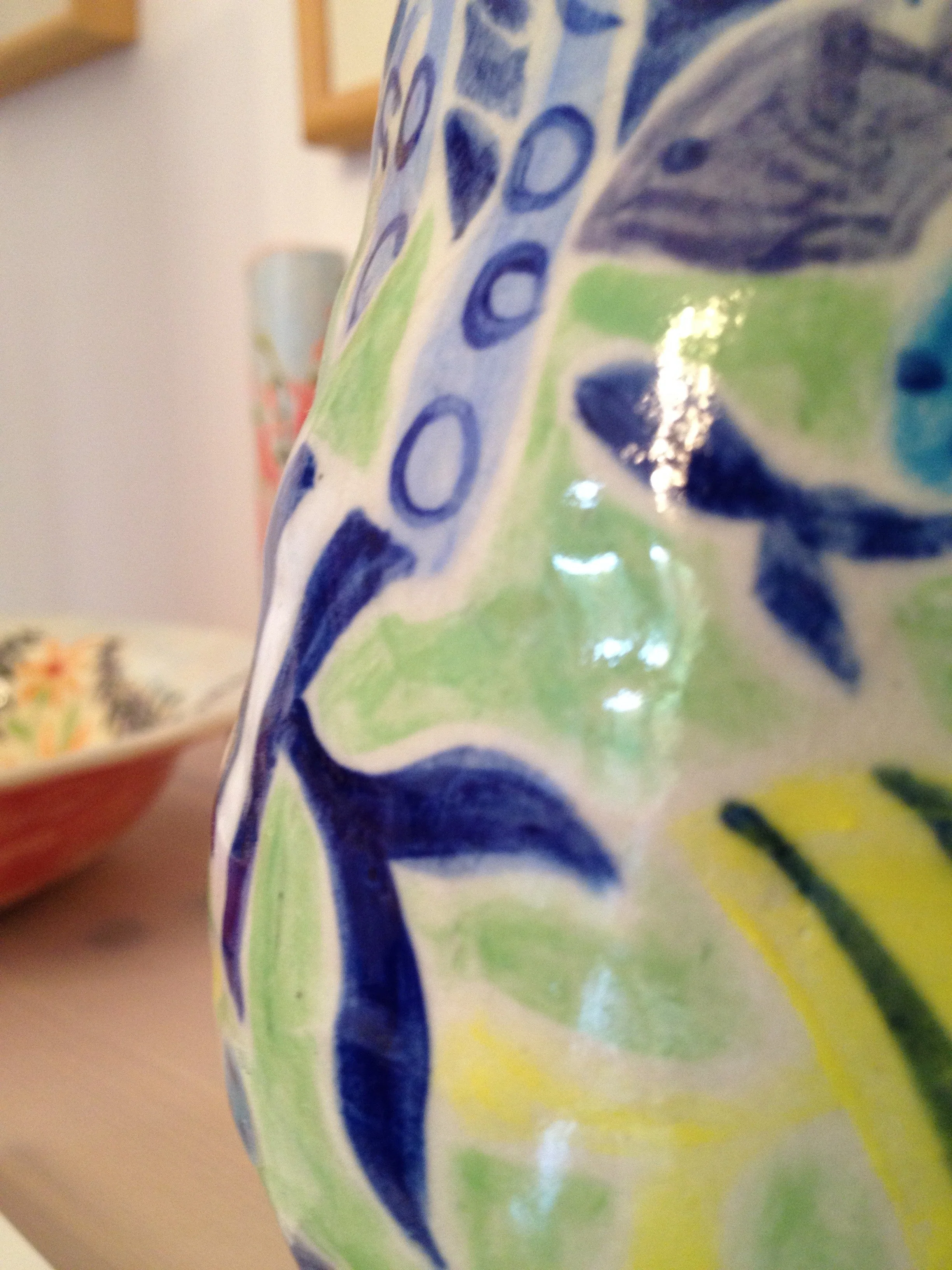 Joanne Short Ceramic Vase. Fish - Image 7