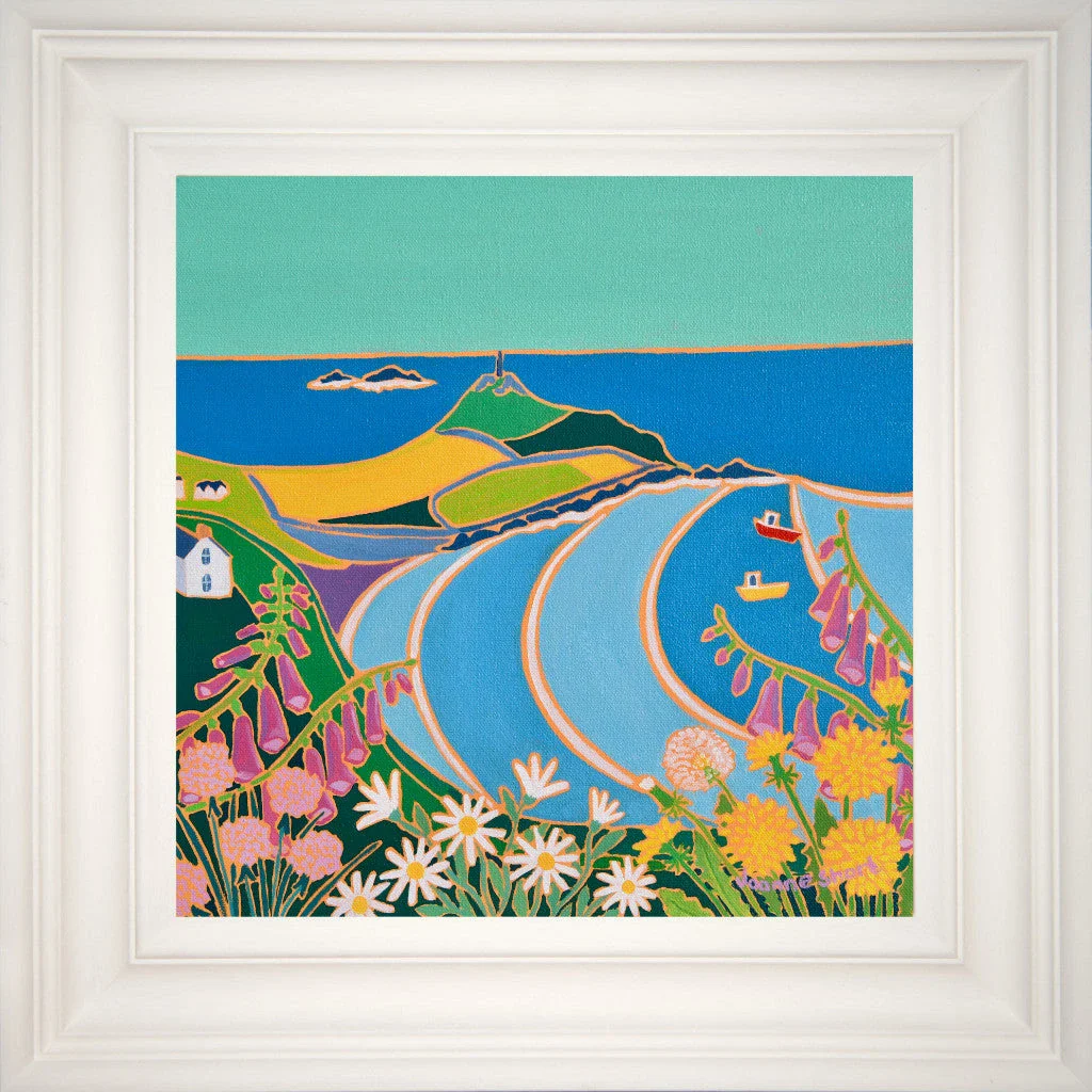 Cornwall Art Gallery Joanne Short Painting. 'Wild Cornish Flowers, Cape Cornwall'. 12 x 12 inches oil on canvas - Image 2