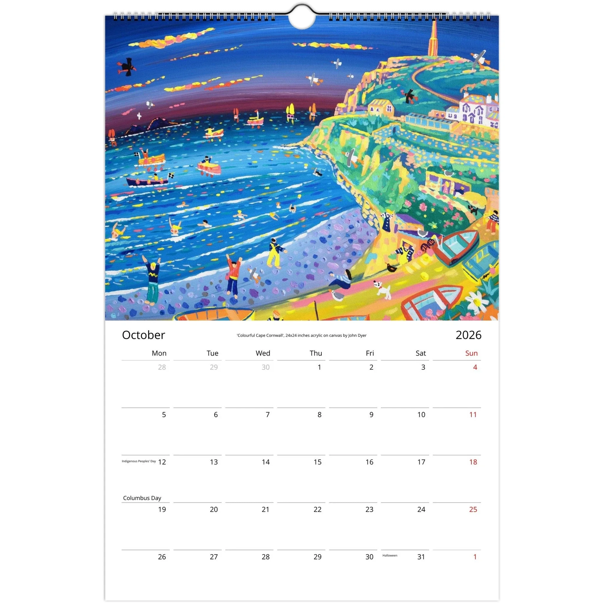 John Dyer 2026 11 x 16.5 inch Cornwall Art Wall Calendar (USA & CANADA) - Image 11