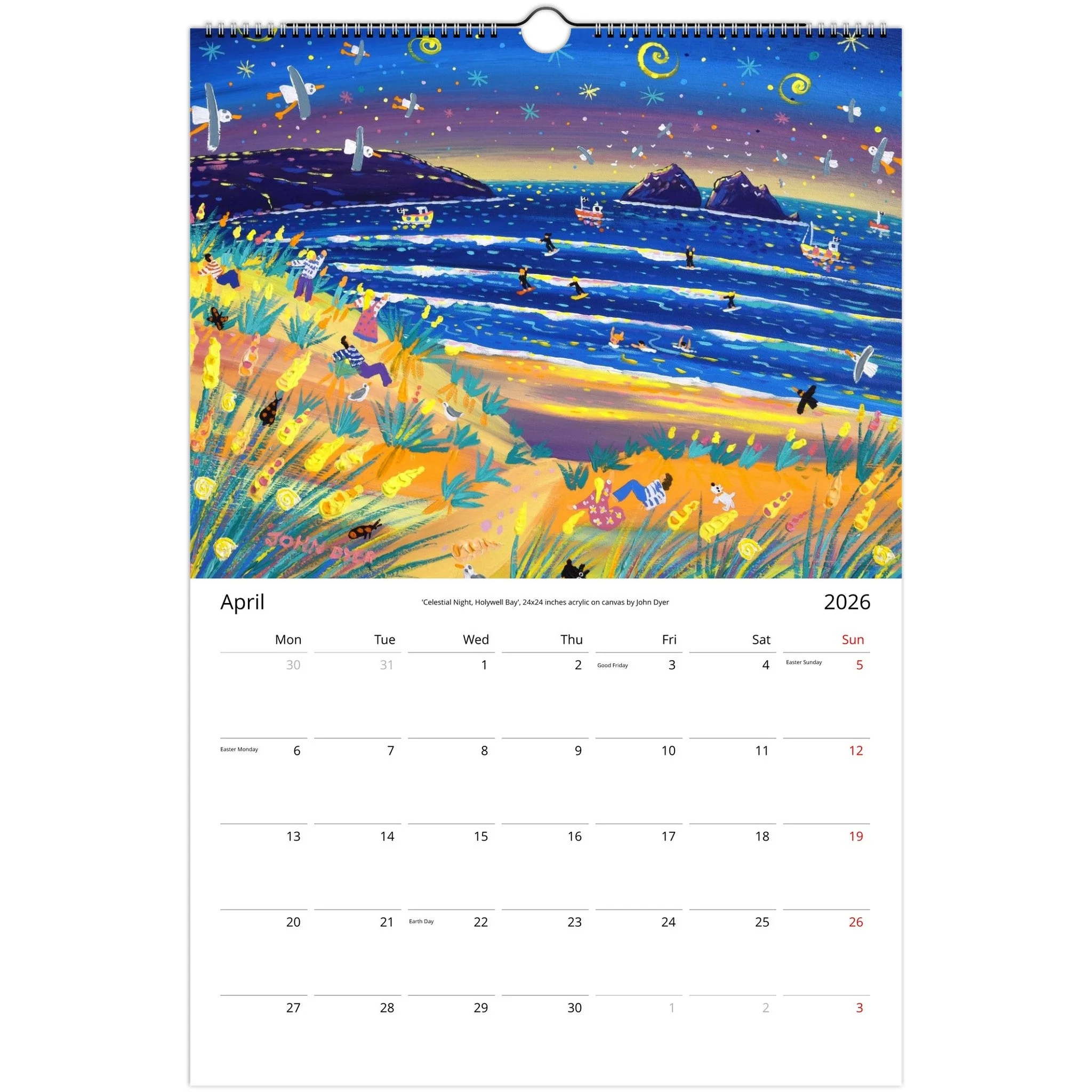 John Dyer 2026 11 x 16.5 inch Cornwall Art Wall Calendar (USA & CANADA) - Image 5