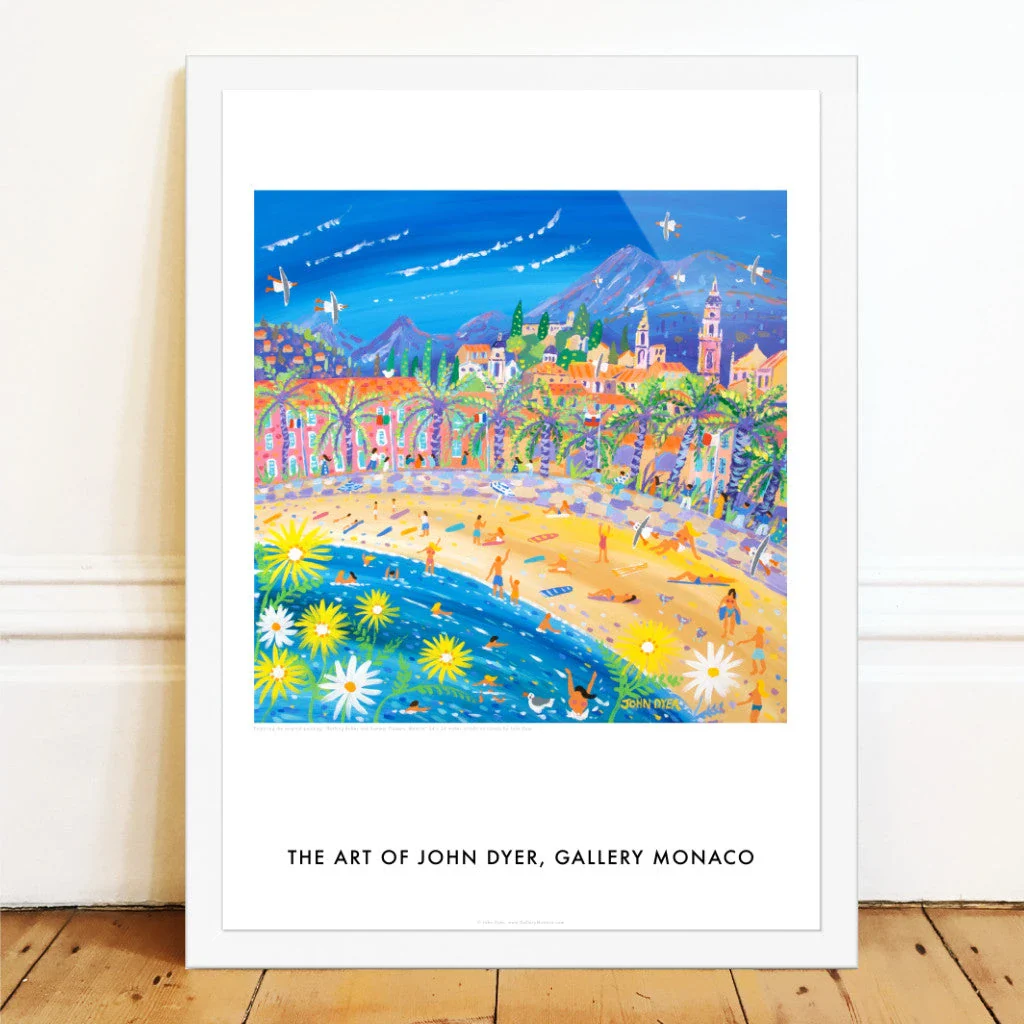 John Dyer Art Poster Print. Gallery Monaco Range. Bathing Babes and Summer Flowers, Menton, France - Image 2