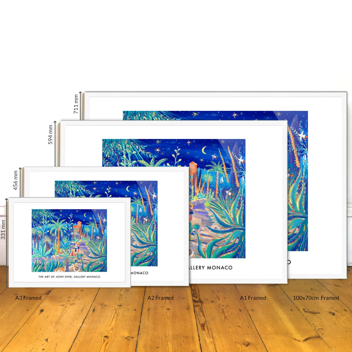 John Dyer Art Poster Print. Gallery Monaco Range. Love under an Italian Moon, Giardini Hanbury Garden, Italy - Image 3