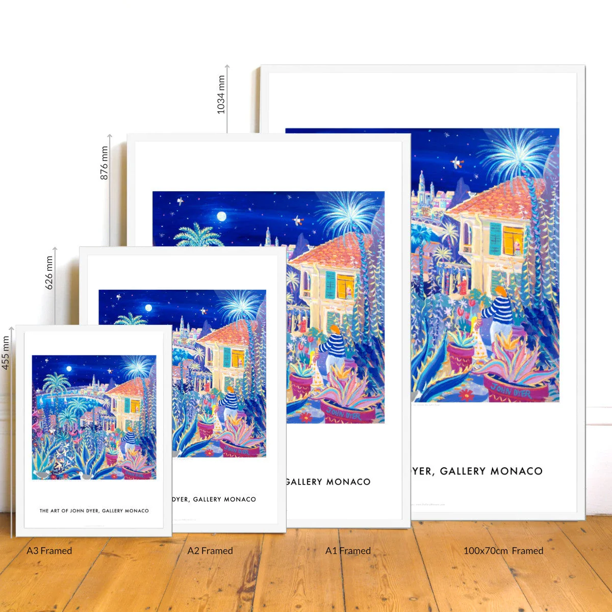 John Dyer Art Poster Print. Gallery Monaco Range. Moonlit Serenade, Clos du Peyronnet Garden, Menton, France - Image 3