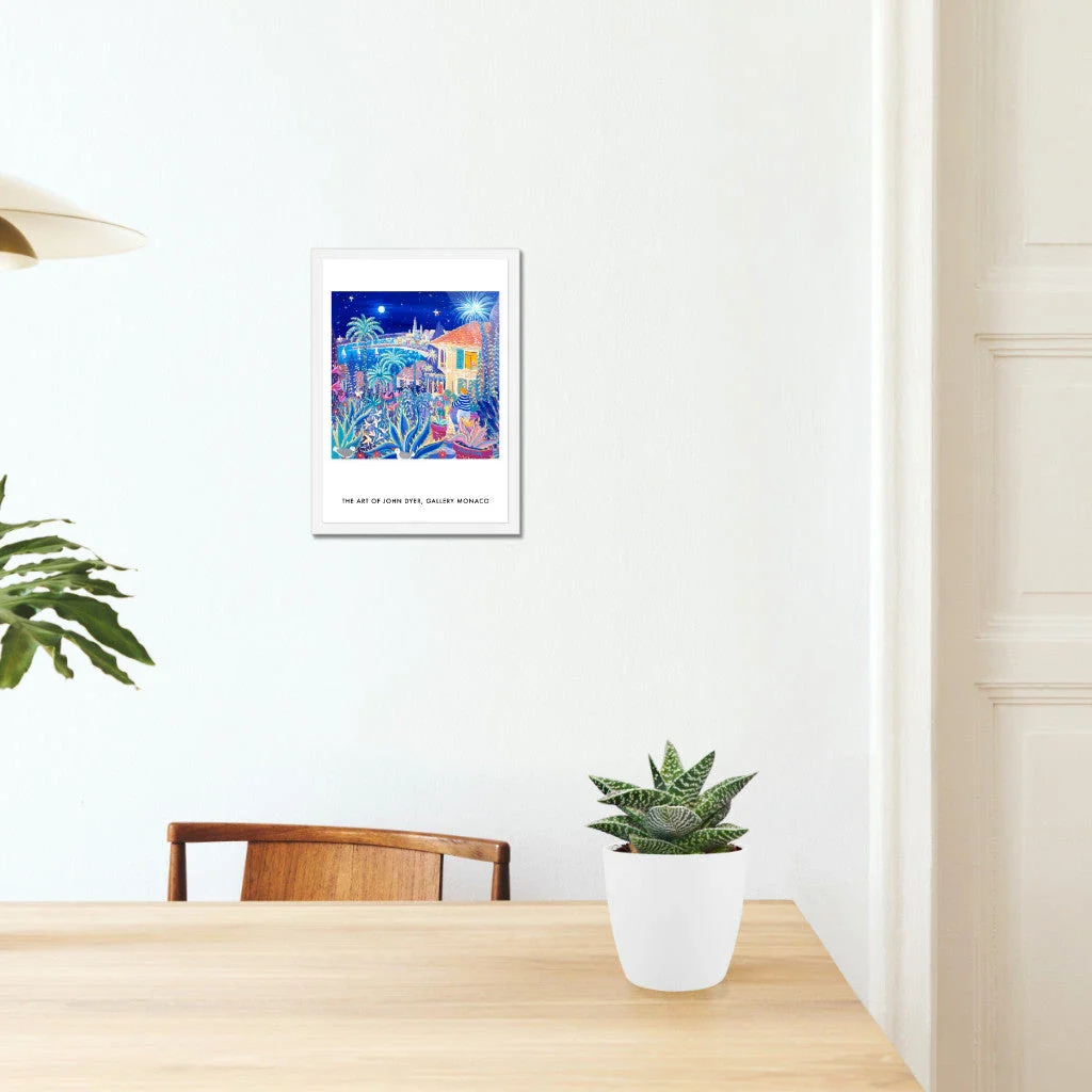 John Dyer Art Poster Print. Gallery Monaco Range. Moonlit Serenade, Clos du Peyronnet Garden, Menton, France - Image 4