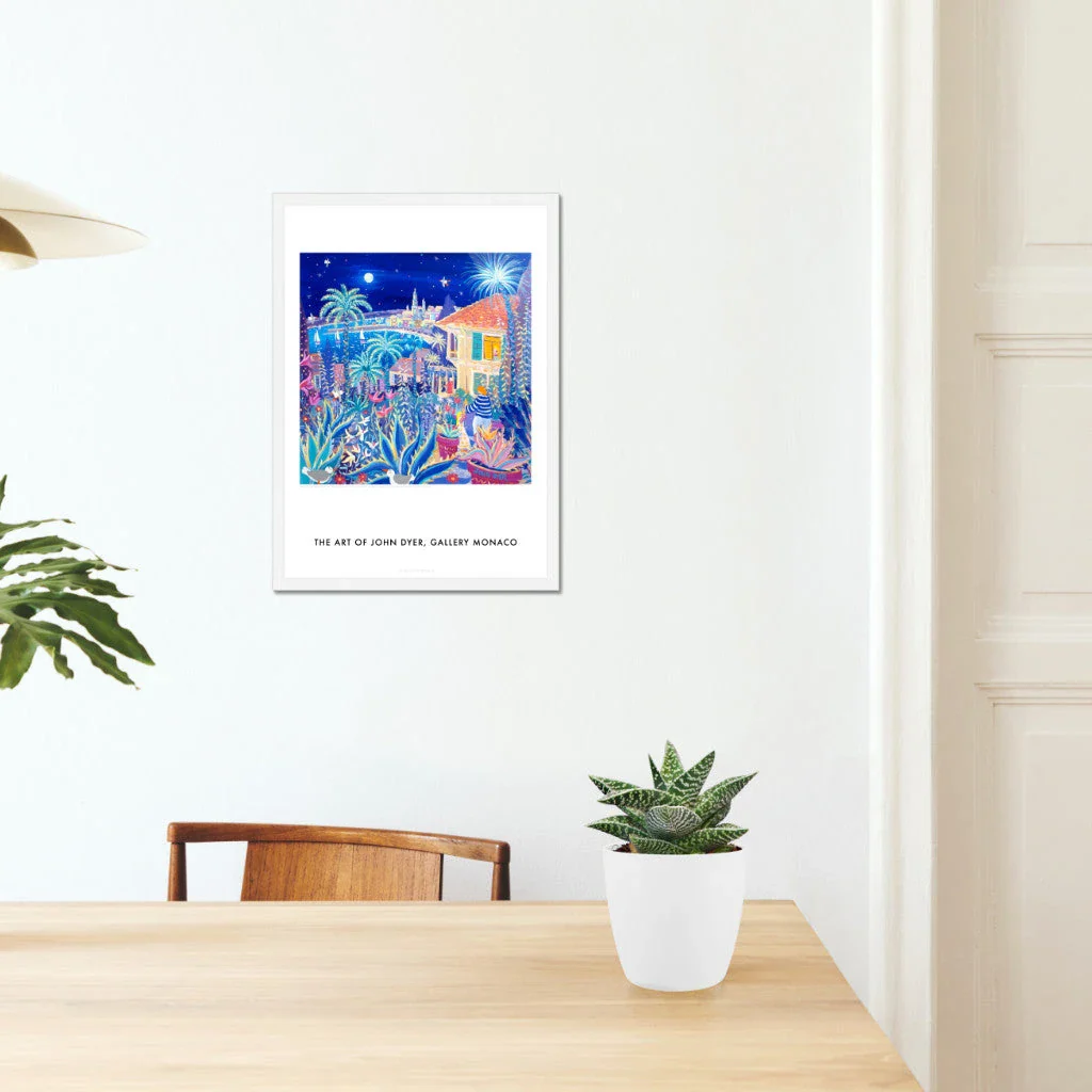 John Dyer Art Poster Print. Gallery Monaco Range. Moonlit Serenade, Clos du Peyronnet Garden, Menton, France - Image 5