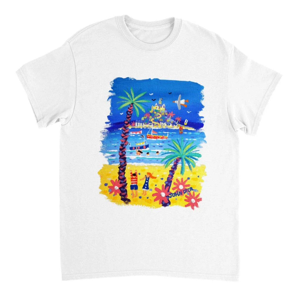 John Dyer Unisex Cornwall Art T-Shirt. 'St Michael's Mount'. Cornwall Art Gallery - Image 3
