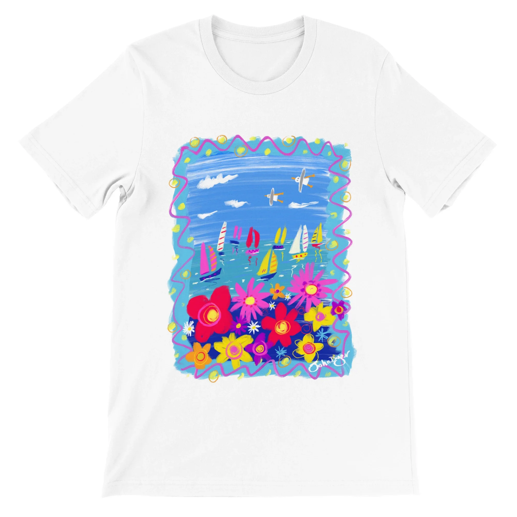 John Dyer Unisex Art T-Shirt. Summer in Cornwall - Image 12