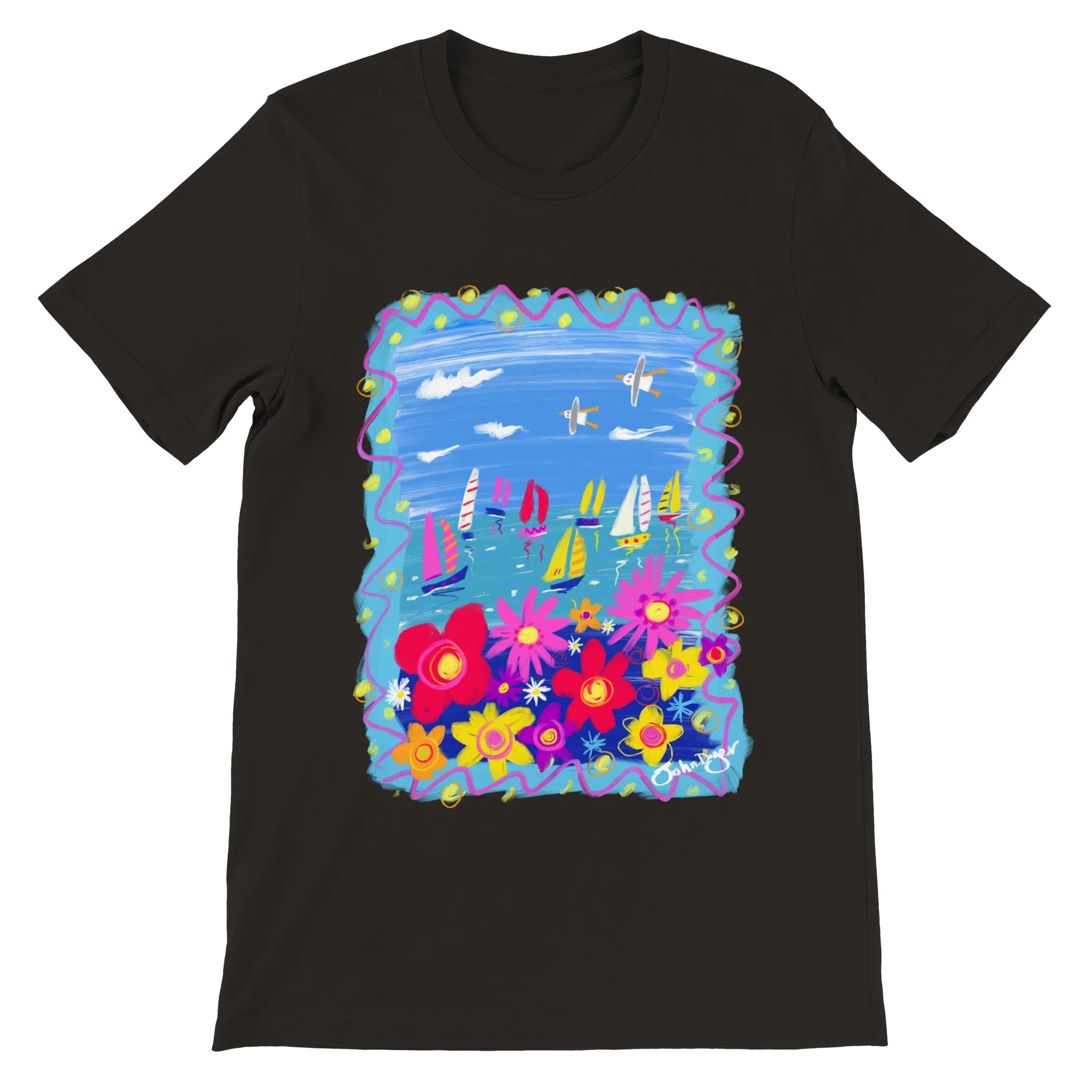John Dyer Unisex Art T-Shirt. Summer in Cornwall - Image 4