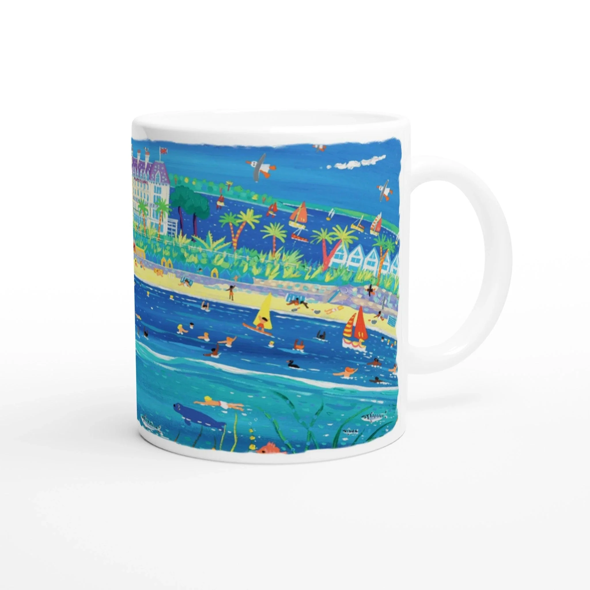 John Dyer Ceramic Cornish Art Mug. Castle Beach Falmouth, Cornwall - Image 2