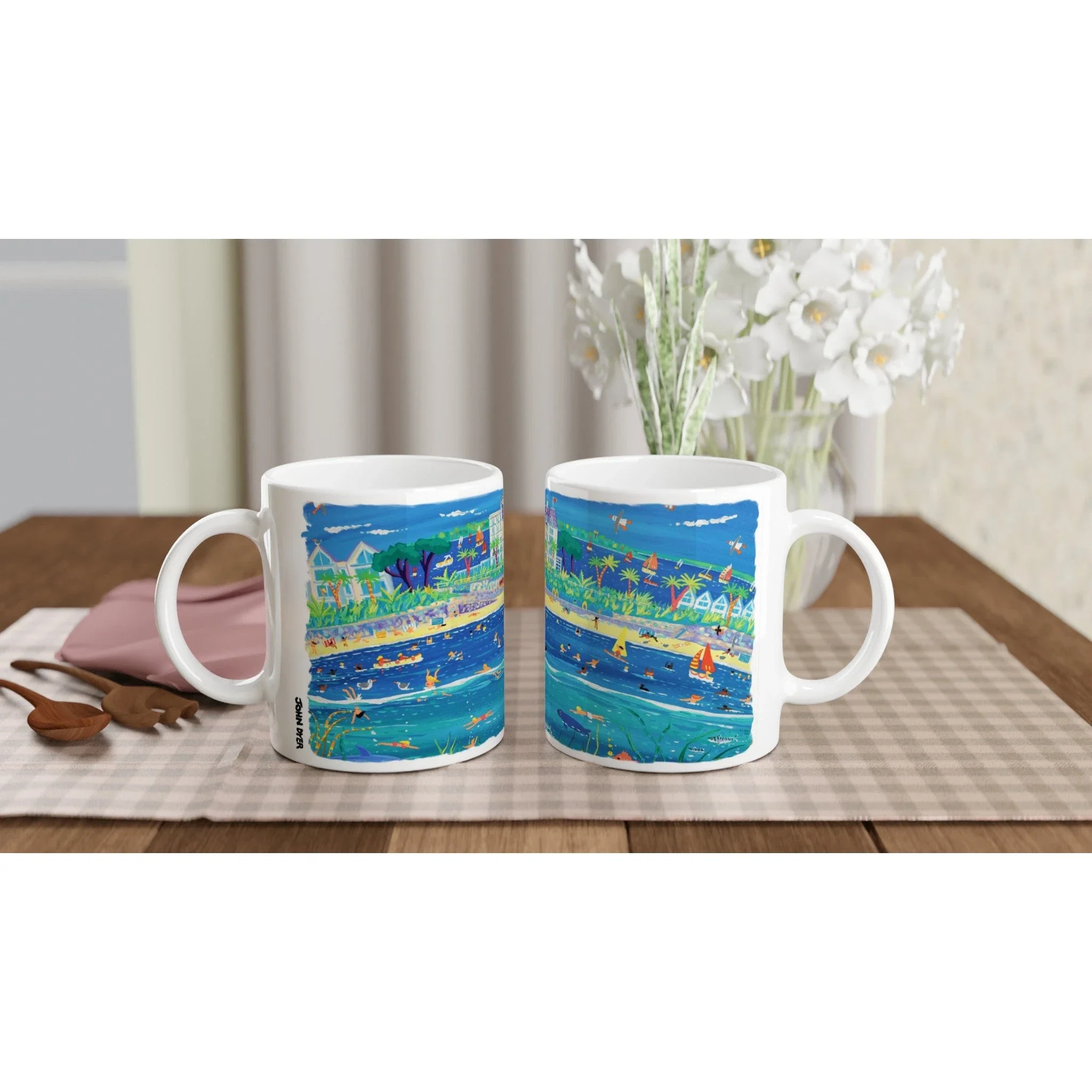 John Dyer Ceramic Cornish Art Mug. Castle Beach Falmouth, Cornwall - Image 4