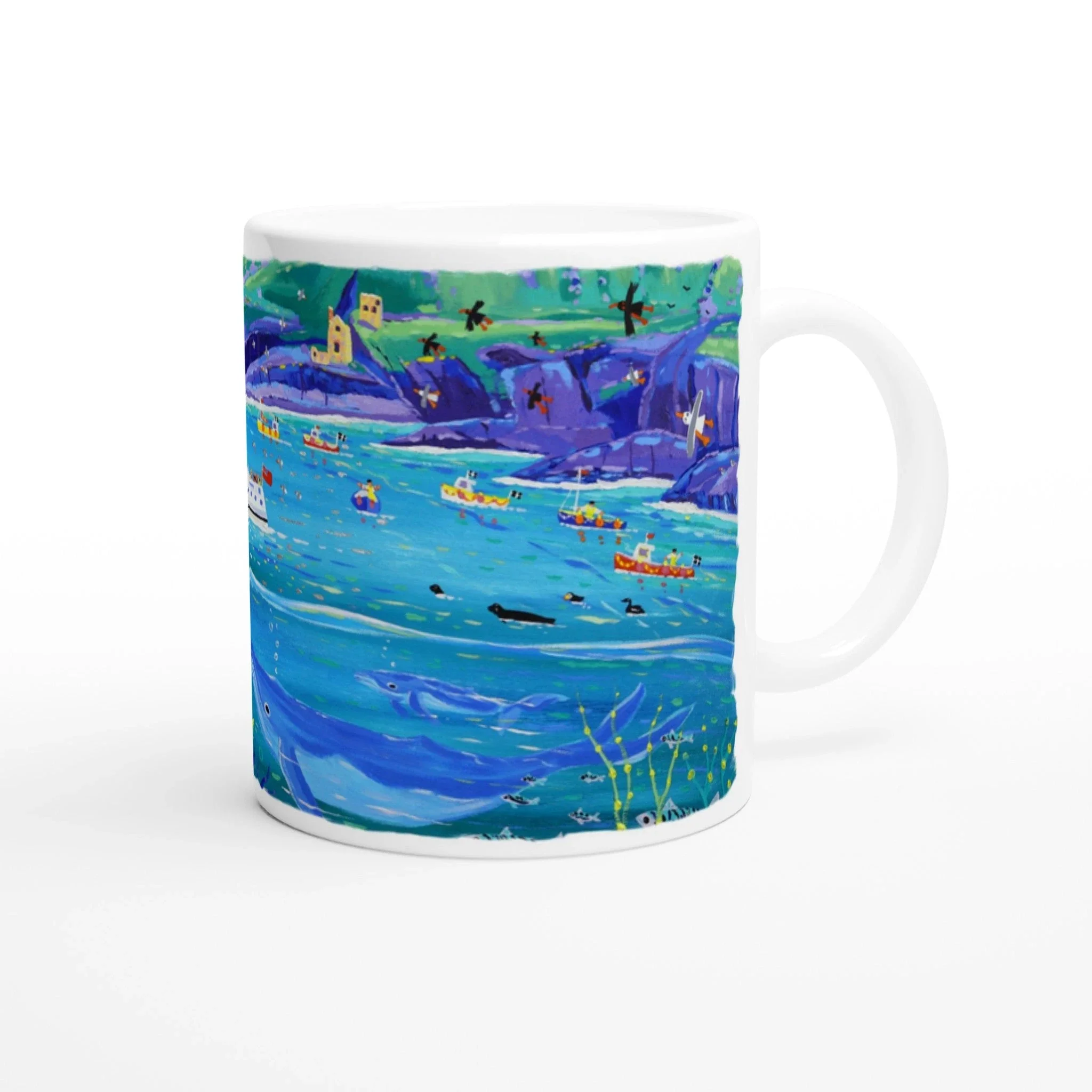 John Dyer Ceramic Cornish Art Mug. Scillonian Ferry, Botallack, Cornwall - Image 2