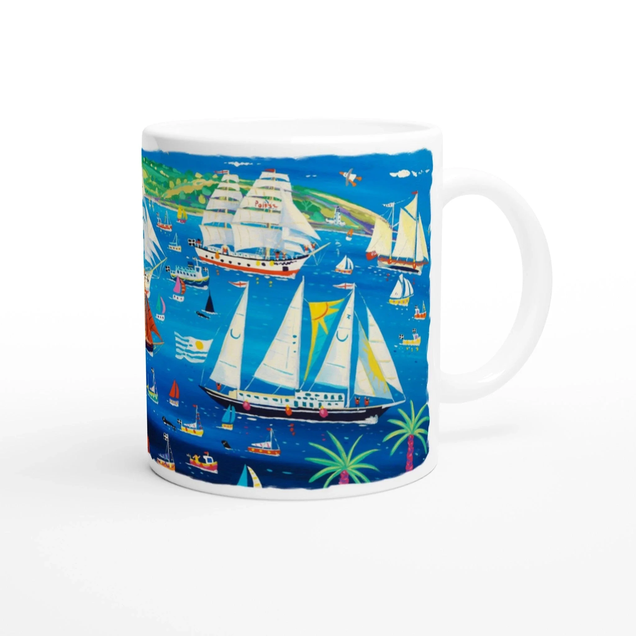 John Dyer Ceramic Cornish Art Mug. Tall Ships and Small Ships Falmouth - Image 2