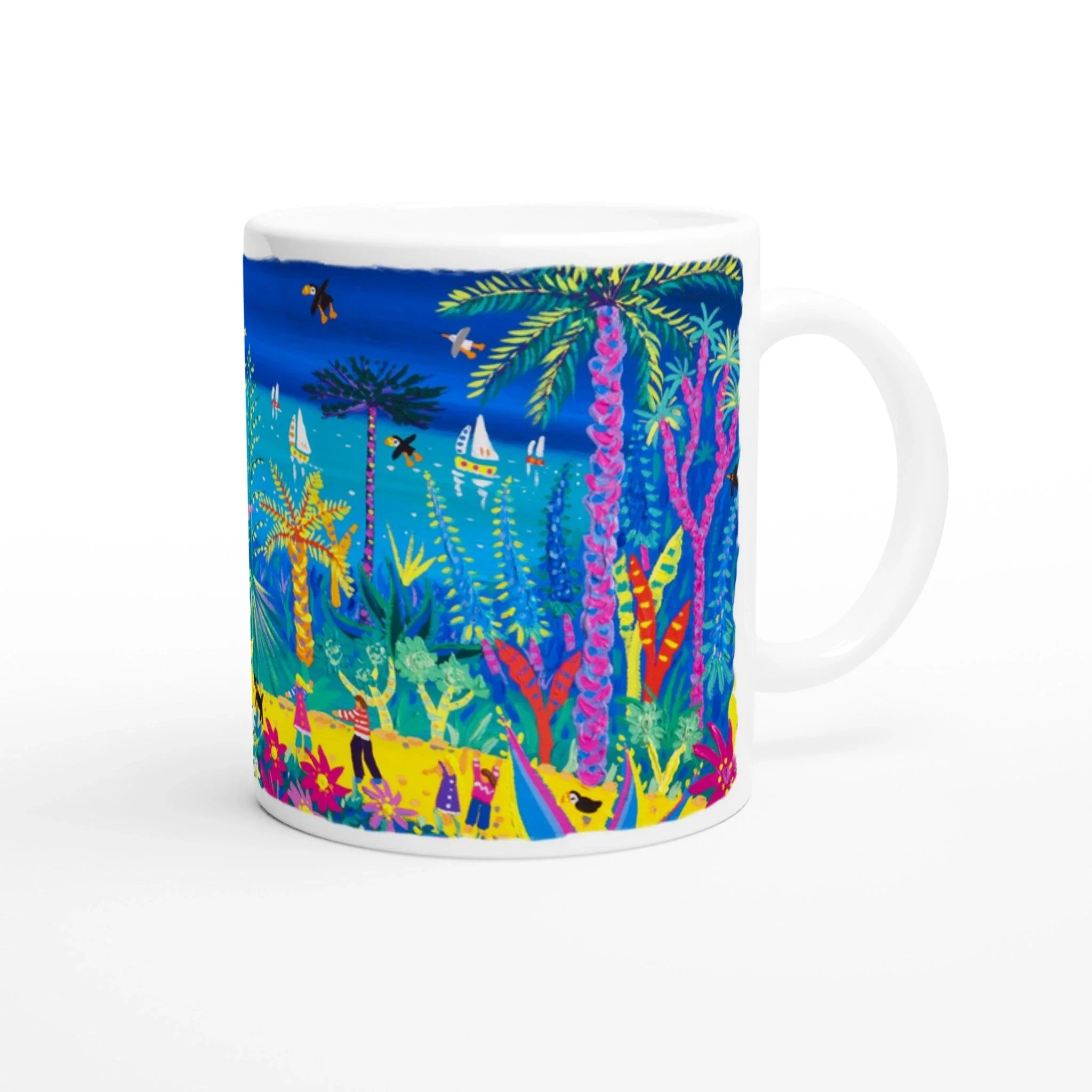 John Dyer Ceramic Cornish Art Mug. Tresco Abbey Garden, Cornwall - Image 2