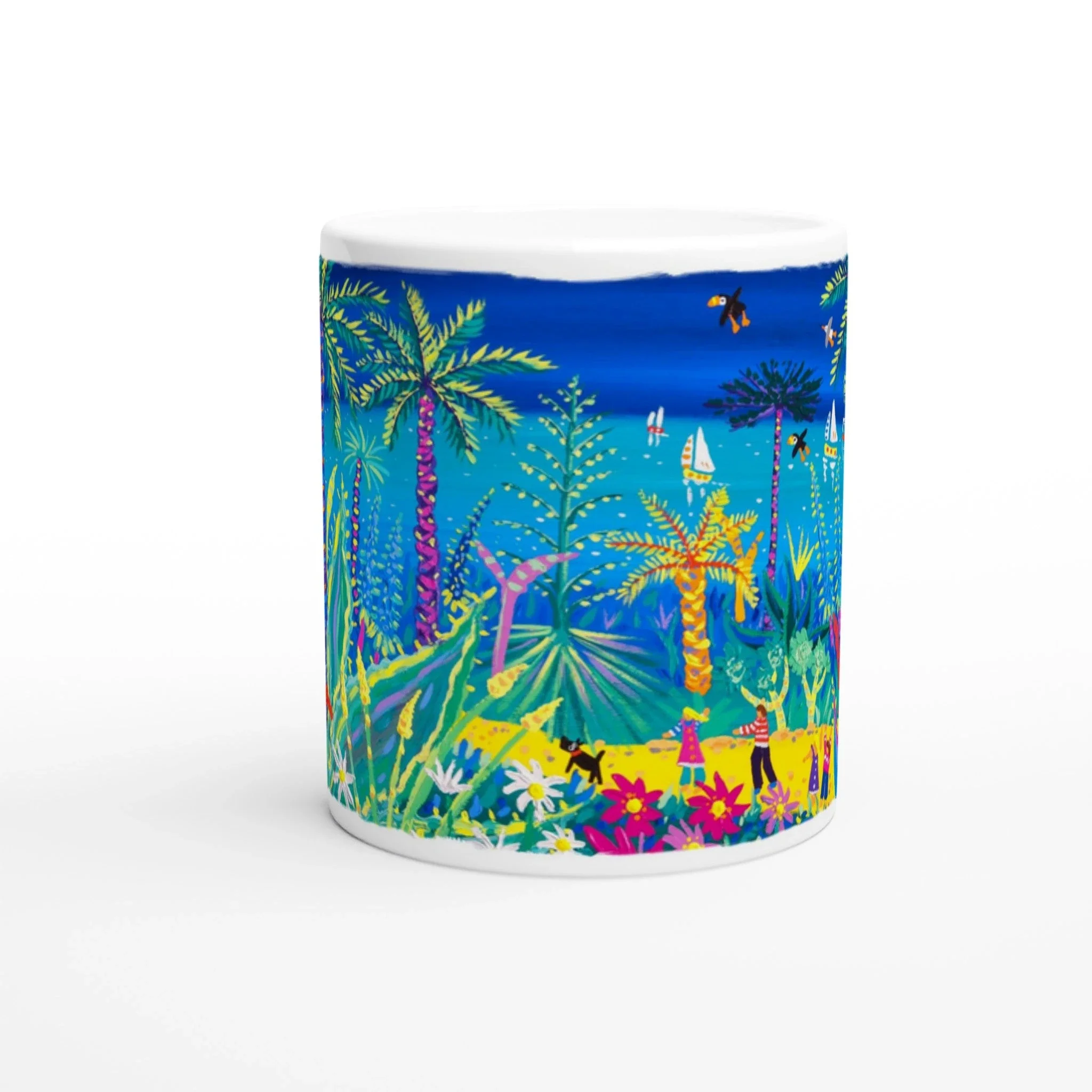 John Dyer Ceramic Cornish Art Mug. Tresco Abbey Garden, Cornwall - Image 3