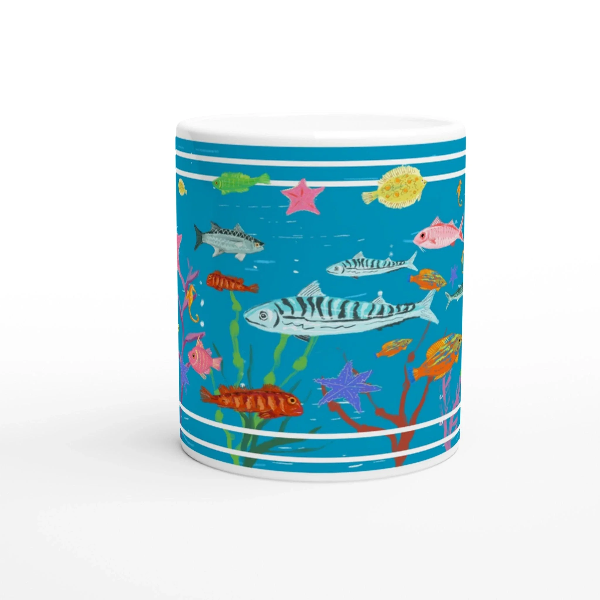 John Dyer Ceramic Cornish Art Mug with Cornish Fish - Image 3