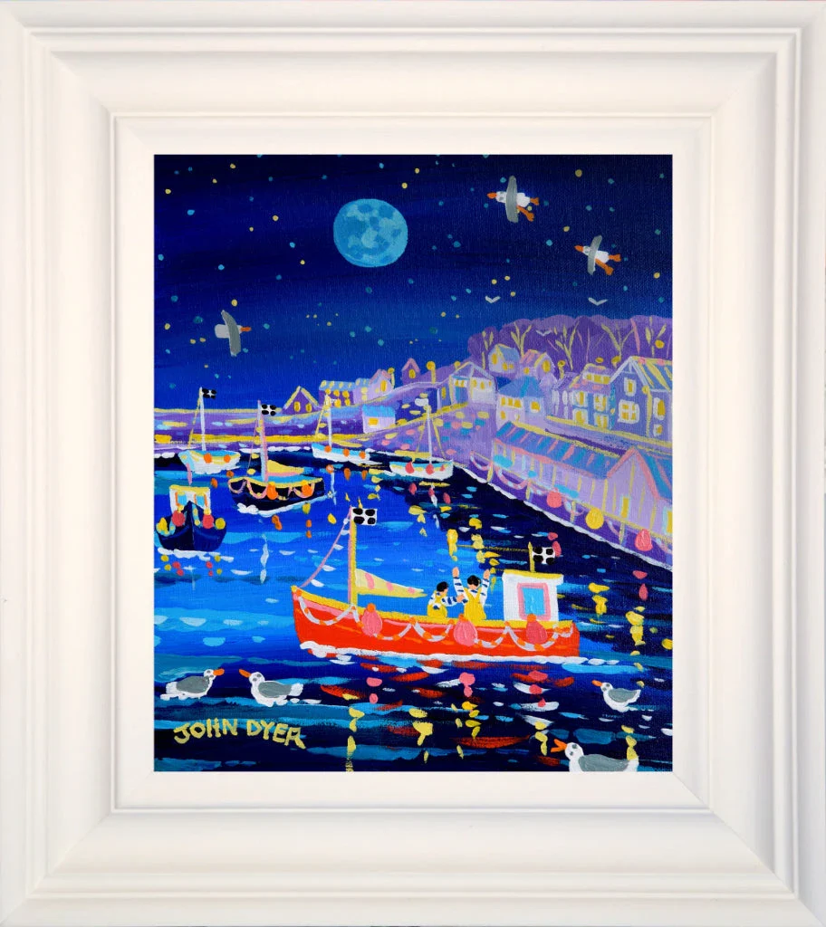 John Dyer Painting. Blue Moon, Newlyn.
12 x 10 inches, acrylic on canvas - Image 2