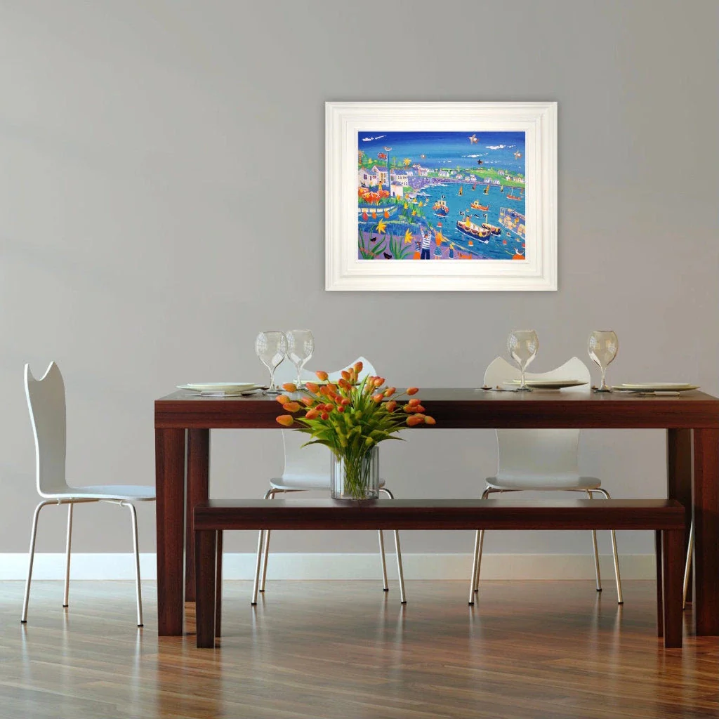 John Dyer Painting. Exploring the Harbour, Coverack. 18 x 24 inches acrylic on canvas - Image 3