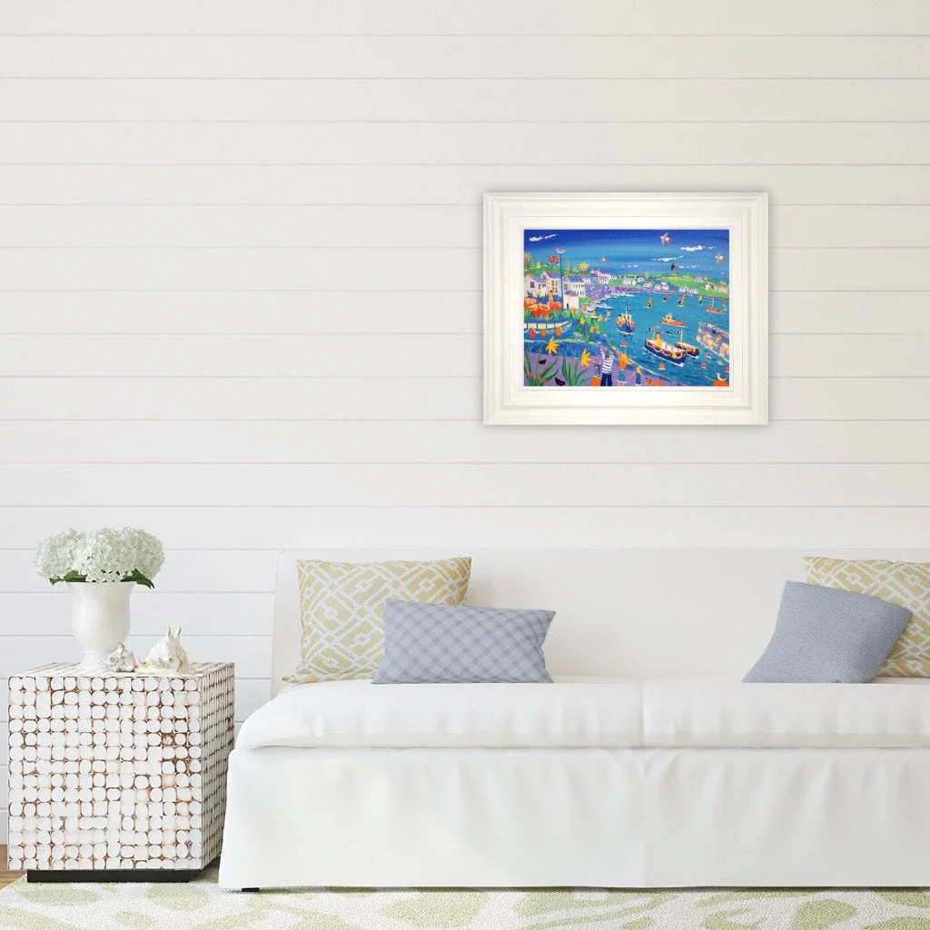John Dyer Painting. Exploring the Harbour, Coverack. 18 x 24 inches acrylic on canvas - Image 4