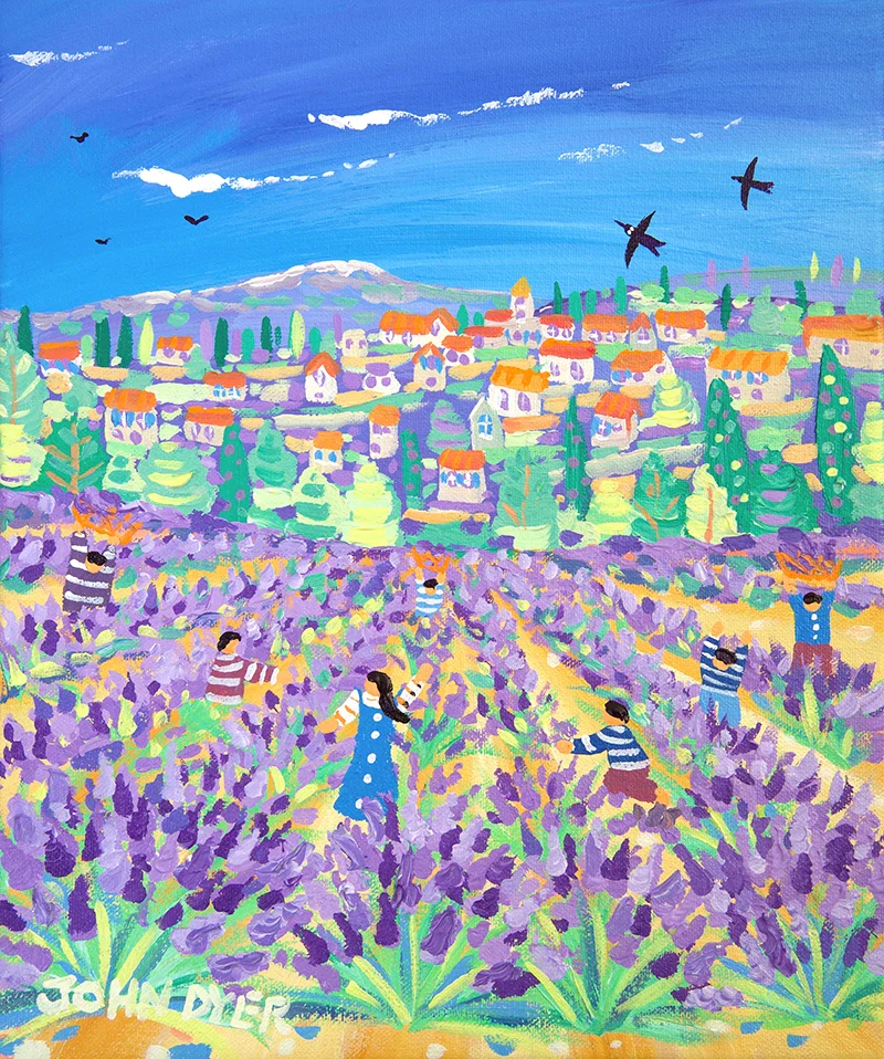 John Dyer Painting. Picking Lavender, Aurel, Provence, France.
