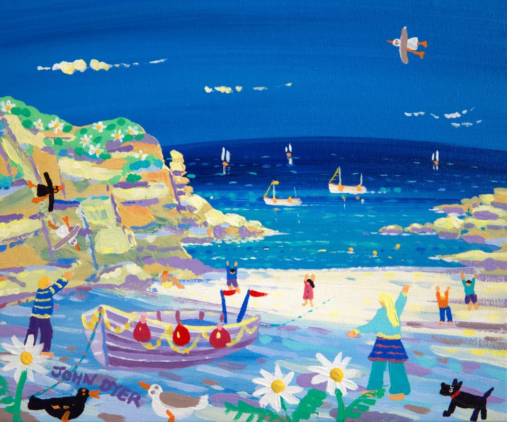 John Dyer Painting. Porthgwarra Beach Cove, Cornwall