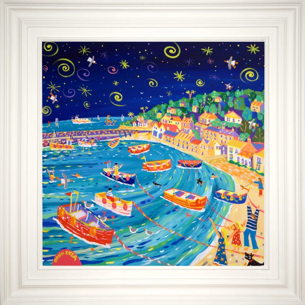John Dyer Painting. Sparkling Stars, Mousehole Harbour. - Image 2