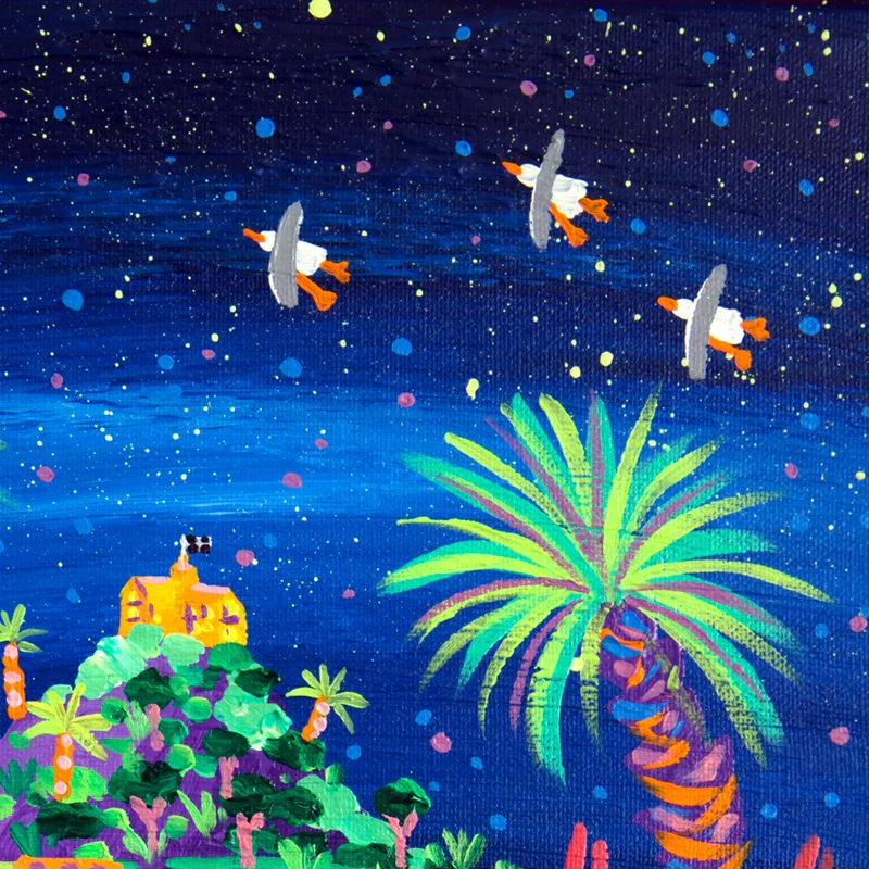 John Dyer Painting. Star-Studded Night, St Michael's Mount, Cornwall - Image 2