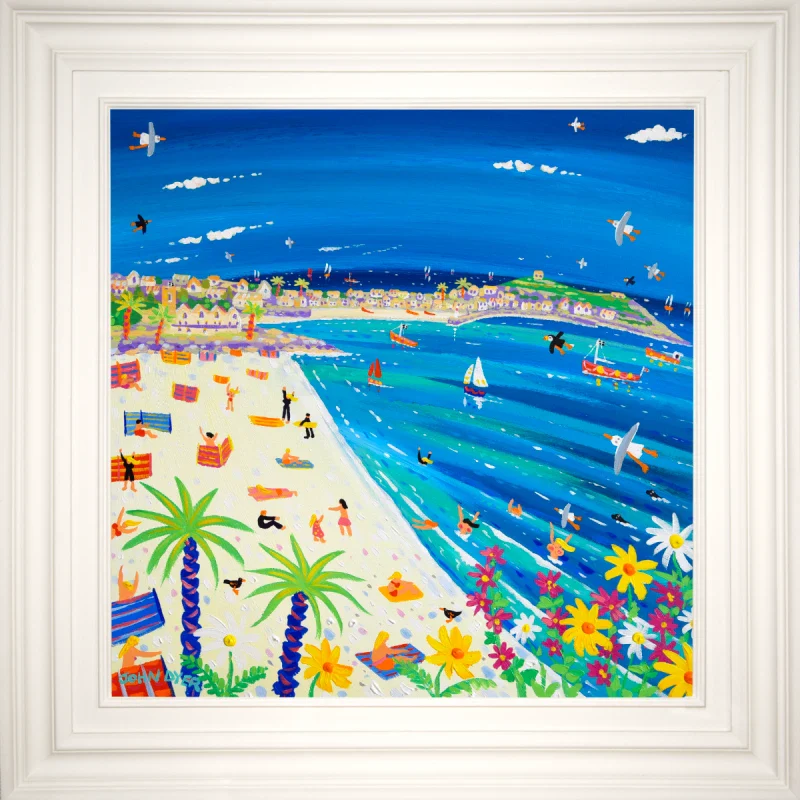 John Dyer Painting. Summer Fun on Porthminster Beach, St Ives - Image 2