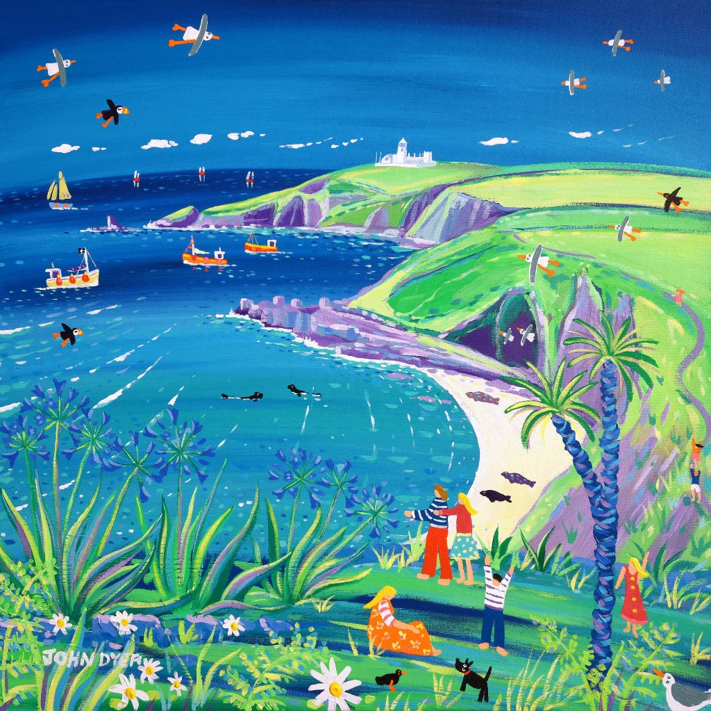 John Dyer Painting. View from the Gate, Bass Point, Lizard Lighthouse.
24 x 24 inches, acrylic on canvas